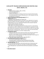 GIẢI QUYẾT TRANH CHẤP KINH DOANH THƯƠNG mại BẰNG TRỌNG tài 