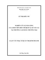 NGHIÊN cứu sự hài LÒNG của SINH VIÊN đối với DỊCH vụ ký túc xá tại TRƯỜNG CAO ĐẲNG THƯƠNG mại