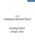 OB lecture 26   goal setting  feedback  and equity theory  2
