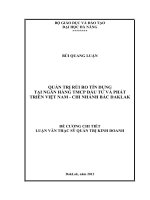 Quản trị rủi ro tín dụng tại ngân hàng TMCP đầu tư và phát triển việt nam   chi nhánh bắc daklak