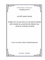 Nghiên cứu sự hài lòng của du khách nội địa đối với khu du lịch sinh thái phong nha – kẻ bàng, tỉnh quảng bình