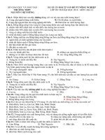 Trac nghiem bai 22 van de phat trien nong nghiep