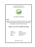 Đánh giá thực trạng sử dụng thuốc bảo vệ thực vật, phân bón hóa học và ảnh hưởng của nó đến môi trường đất trồng chè tại xã Minh Lập, huyện Đồng Hỷ, tỉnh Thái Nguyên (Khóa luận tốt nghiệp)