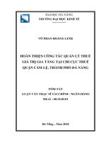 Hoàn thiện công tác quản lý thuế giá trị gia tăng tại chi cục thuế quận cẩm lệ, thành phố đà nẵng tt 