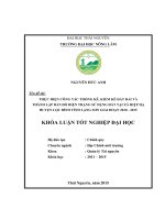 Thực hiện công tác thống kê, kiểm kê đất đai và thành lập bản đồ hiện trạng sử dụng đất tại xã Hiệp Hạ huyện Lộc Bình tỉnh Lạng Sơn giai đoạn 2010 – 2015 (Khóa luận tốt nghiệp)