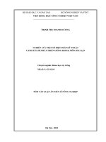 Nghiên cứu một số biện pháp kỹ thuật để phát triển giống khoai môn bắc kạn (TT) 