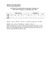 Hướng dẫn chấm kiểm tra cuối học kì môn lịch sử địa lý 5 