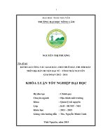 Đánh giá công tác giao đất, cho thuê đất, thu hồi đất trên địa bàn huyện Đại Từ  tỉnh Thái Nguyên giai đoạn 2012  2014 (Khóa luận tốt nghiệp)