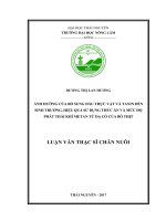 Ảnh hưởng của bổ sung dầu thực vật và tanin đến sinh trưởng, hiệu quả sử dụng thức ăn và mức độ phát thải khí methane từ dạ cỏ của bò thịt (Luận văn thạc sĩ)