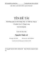 Hệ thống quản lý chất lượng TQC và TQM tại công ty  Cổ phần Cầu 11 Thăng Long