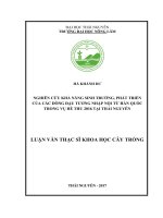 Nghiên cứu khả năng sinh trưởng, phát triển của các dòng đậu tương nhập nội từ Hàn Quốc trong vụ Hè Thu 2016 tại Thái Nguyên (Luận văn thạc sĩ)