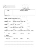 ĐỀ THI GIỮA kì 2   TOÁN lớp 3