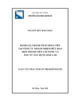 Đánh giá thành tích nhân viên tại công ty TNHH MTV cấp nước và đầu tư xây dựng Đắk Lắk