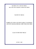 Nghiên cứu phương pháp nâng cao chất lượng và giải đoán ảnh viễn thám đa phổ dựa trên tính toán mềm (Luận án tiến sĩ)