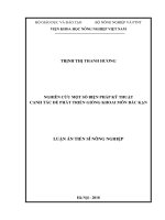 Nghiên cứu một số biện pháp kỹ thuật để phát triển giống khoai môn Bắc Kạn