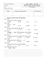 KIỂM TRA ĐỊNH kỳ GIỮA học kỳ i môn TOÁN 4 