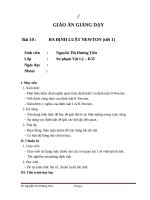 Giáo án BA ĐỊNH LUẬT NEWTON (tiết 1)