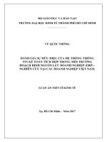 Đánh giá sự hữu hiệu của hệ thống thông tin kế toán tích hợp trong môi trường hoạch định nguồn lực doanh nghiệp (ERP) – nghiên cứu tại các doanh nghiệp Việt Nam