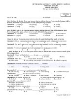 Đề khảo sát chất lượng Tiếng anh 12