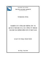 Nghiên cứu công bố thông tin về quản lý rủi ro của các Công ty  thuộc ngành tài chính niêm yết ở Việt Nam