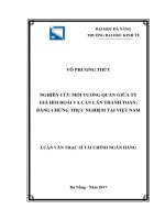 Nghiên cứu mối tương quan giữa tỷ giá hối đoái và cán cân thanh toán bằng chứng thực nghiệm tại việt nam