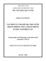 Vai trò của thanh tra nhà nước trong phòng ngừa tham nhũng ở Việt Nam hiện nay (tt)