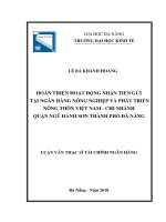 Hoàn thiện hoạt động nhận tiền gửi tại Ngân hàng Nông nghiệp và  Phát triển Nông thôn Việt Nam  Chi nhánh Quận Ngũ Hành Sơn thành phố Đà  Nẵng