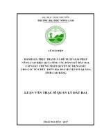 Đánh giá thực trạng và đề xuất giải pháp nâng cao hiệu quả công tác Đăng ký đất đai, cấp Giấy chứng nhận quyền sử dụng đất cho các tổ chức trên địa bàn huyện Hà Quảng, tỉnh Cao Bằng (Luận văn thạc sĩ)