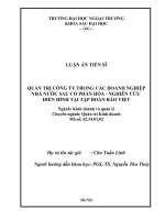 Quản trị công ty trong các doanh nghiệp nhà nước sau cổ phần hóa  nghiên cứu điển hình tại tập đoàn Bảo Việt