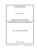 Nghiên cứu những tác động của cộng đồng dân tộc đến thảm thực vật ở xã Côn Minh huyện Na Rì, tỉnh Bắc Kạn (Luận văn thạc sĩ)