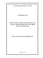 Nâng cao chất lượng nguồn nhân lực tại Công ty TNHH MTV Khai thác Công trình Thủy lợi Nam Hà Nam