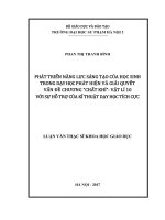 Phát triển năng lực sáng tạo của học sinh trong dạy học phát hiện và giải quyết vấn đề chương Chất khí - Vật lí 10 với sự hỗ trợ kĩ thuật dạy học tích cực