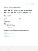 Khảo sát thời gian lưu nước của bể MBBR để xử lý nước thải sản xuất mía đường