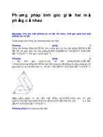 Phương pháp tính góc giữa hai mặt phẳng cắt nhau