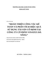 HOÀN THIỆN CÔNG tác kế TOÁN và PHÂN TÍCH HIỆU QUẢ sử DỤNG tài sản cố ĐỊNH tại CÔNG TY cổ PHẦN VINATEX đà NẴNG”