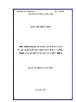 Hợp đồng dịch vụ theo quy định của pháp luật dân sự việt nam hiện hành – một số vấn đề lý luận và thực tiễn