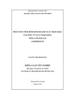 PHÂN TÍCH TÌNH HÌNH KINH DOANH XUẤT NHẬP KHẨU TẠI CÔNG TY XUẤT NHẬP KHẨU NÔNG LÂM HẢI SẢN (AGRIMEXCO)