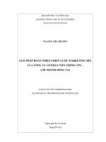 GIẢI PHÁP HOÀN THIỆN CHIẾN LƯỢC MARKETING MIX CỦA CÔNG TY CỔ PHẦN VIỄN THÔNG FPT – CHI NHÁNH ĐỒNG NAI