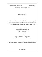 Pháp luật về hợp nhất ngân hàng thương mại và công ty tài chính   nghiên cứu trường hợp ngân hàng thương mại cổ phần đại chúng việt nam 