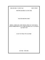 Phòng, chống rửa tiền trong lĩnh vực ngân hàng – kinh nghiệm pháp lý của một số quốc gia và áp dụng tại việt nam  