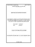 Quy định của pháp luật về quyền sử dụng đất của doanh nghiệp có vốn đầu tư nước ngoài của lào và việt nam dưới góc độ so sánh 