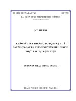 Khảo sát vết thương do dụng cụ y tế sắc nhọn gây ra cho sinh viên điều dưỡng thực tập tại bệnh viện 