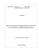 Pháp luật về doanh nghiệp xã hội của việt nam và vương quốc anh dưới góc độ so sánh 