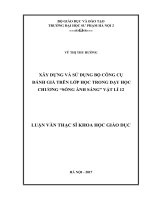Xây dựng và sử dụng bộ công cụ đánh giá trên lớp học trong dạy học chương Sóng ánh sáng Vật lí 12
