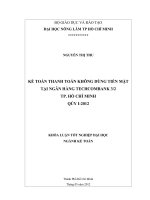 KẾ TOÁN THANH TOÁN KHÔNG DÙNG TIỀN MẶT TẠI NGÂN HÀNG TECHCOMBANK 32 TP. HỒ CHÍ MINH QÚY I2012