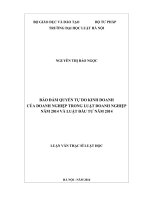 Bảo đảm quyền tự do kinh doanh trong luật doanh nghiệp năm 2014 và luật đầu tư năm 2014 