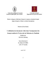 L’utilisation des documents vidéo dans l’enseignement du français médical à l’université de médecine de thaibinh 