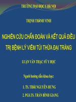 Nghiên cứu chẩn đoán và kết quả điều trị bệnh lý viêm túi thừa đại tràng  
