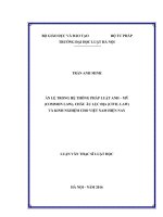 Án lệ trong hệ thống pháp luật anh – mỹ (common law), châu âu lục địa (civil law) và kinh nghiệm cho việt nam hiện nay 