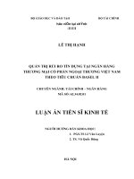 Quản trị rủi ro tín dụng tại ngân hàng TMCP ngoại thương Việt Nam theo tiêu chuẩn Basel II